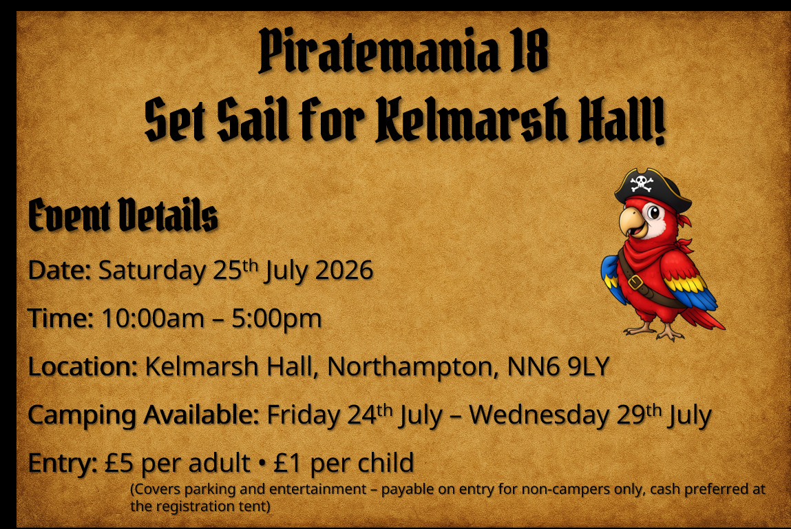 Piratemania 18 – Set Sail for Kelmarsh Hall!